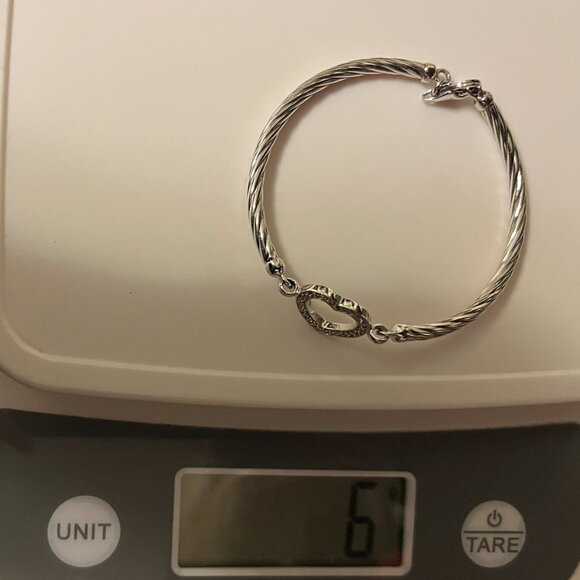 Vintage Sterling Silver Heart & Cubic Zirconia Bracelet - Picture 10 of 10